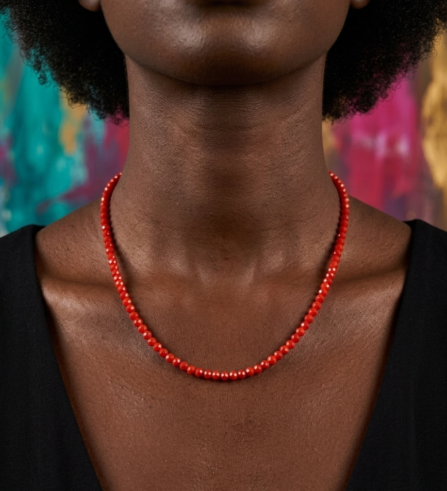 Colar Cristal Laranja