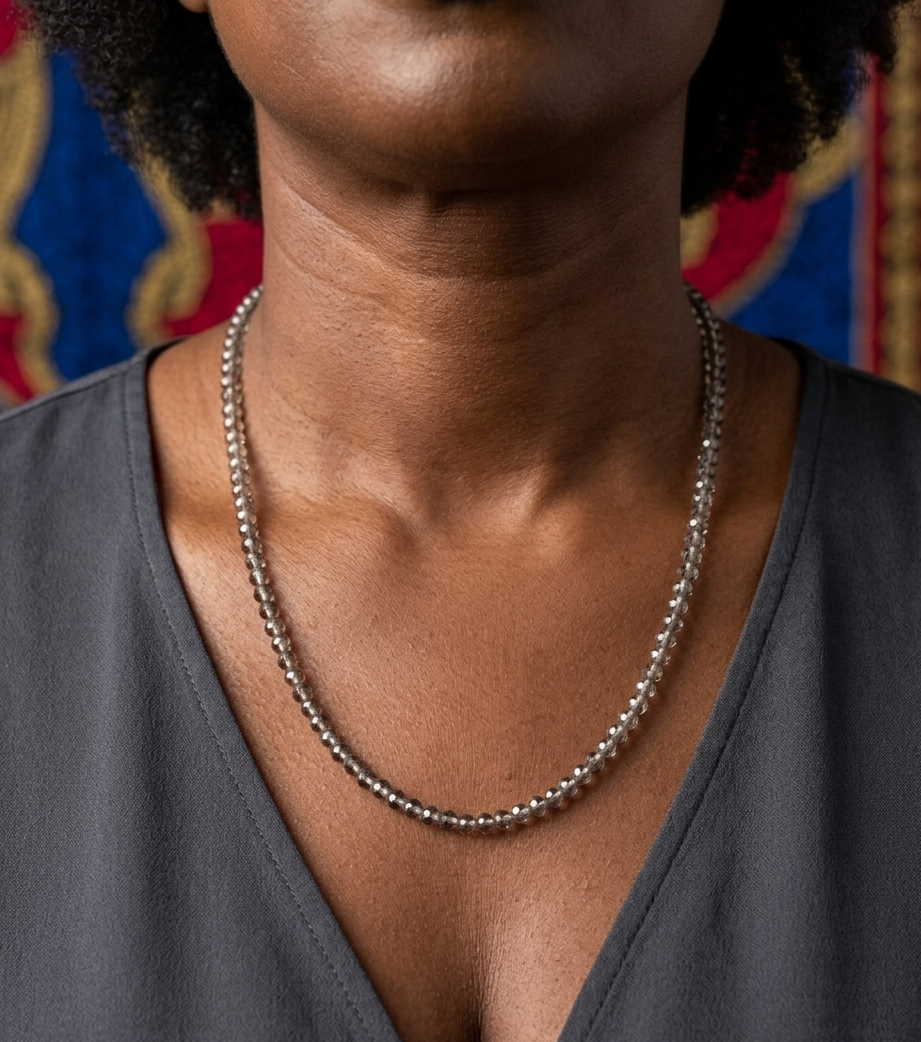 Colar Cristal grafite