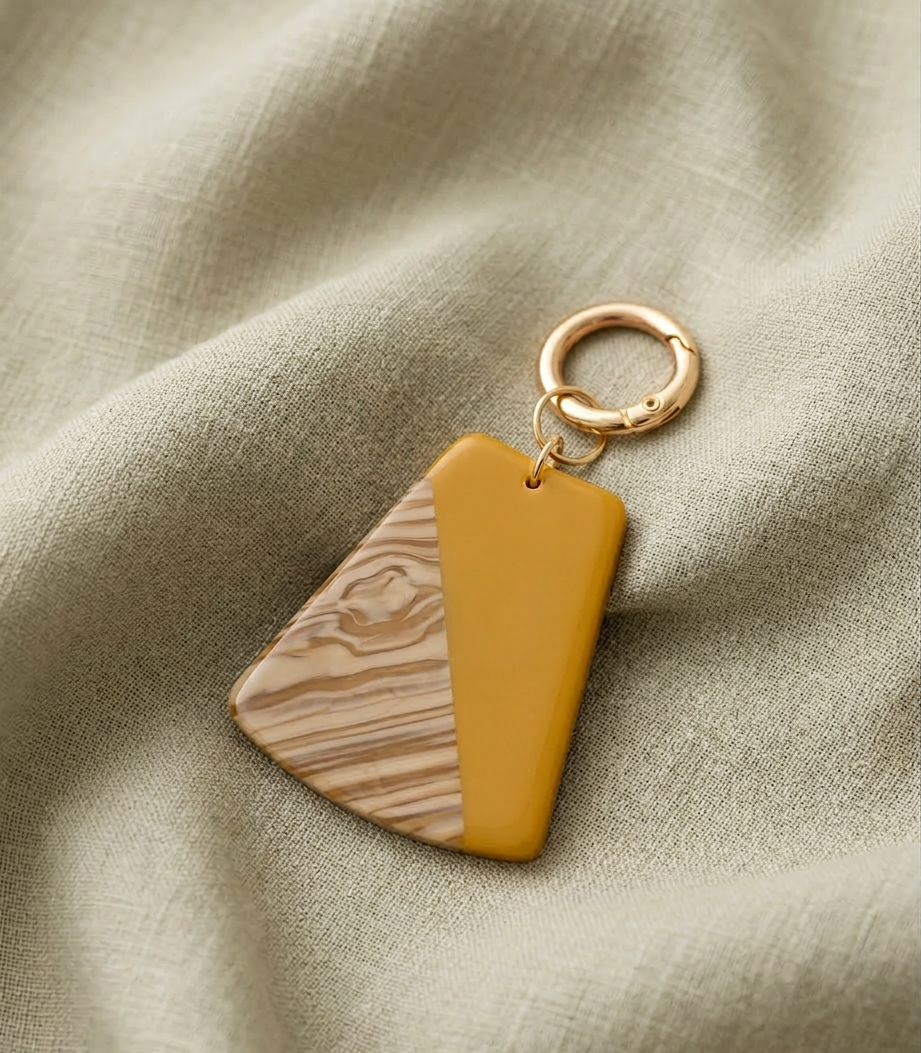 Pingente Madeira Amarelo