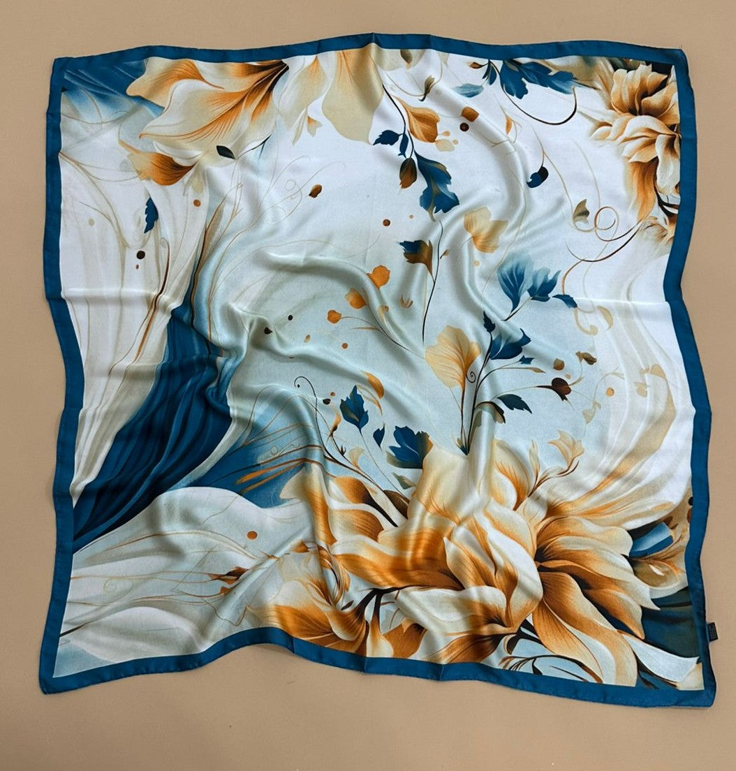 Lenço Floral Azul
