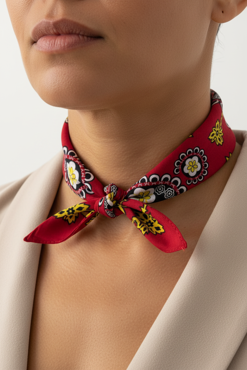 Bandana vermelha - modelo ultra realista