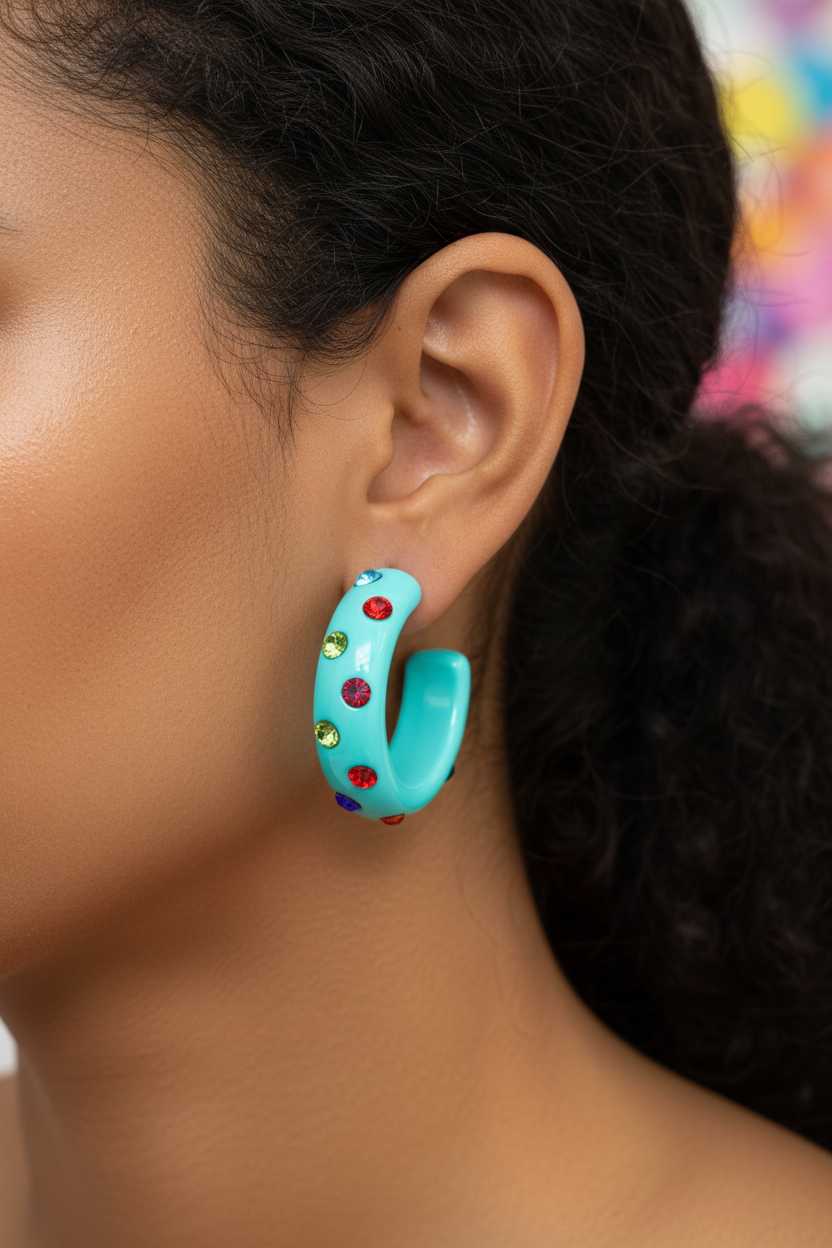 Brinco Argola Strass - Salva Look