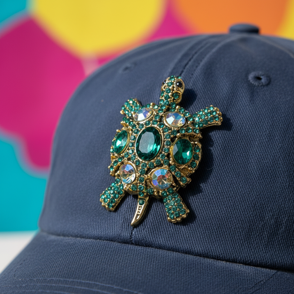 Broche Tartaruga em boné