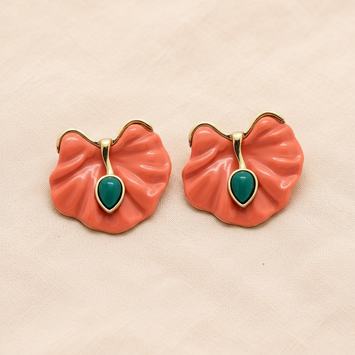 Par de Brincos Antúrio Coral