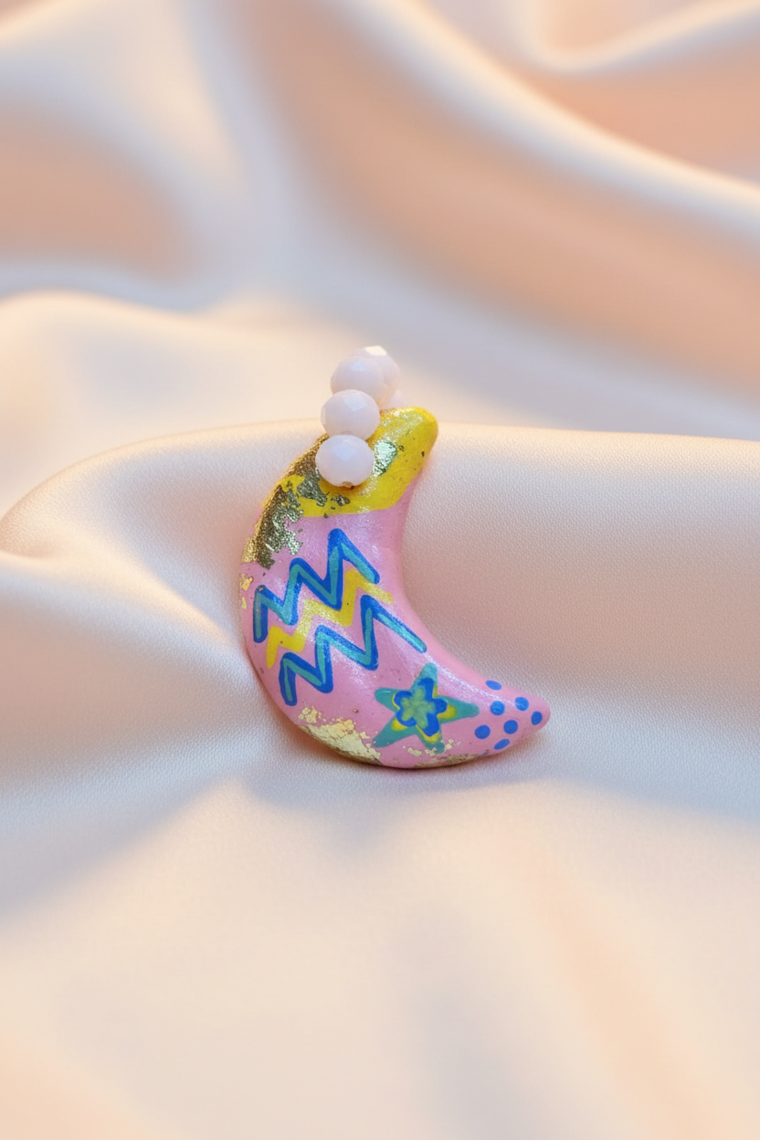 Pingente com tecido em tons harmoniosos