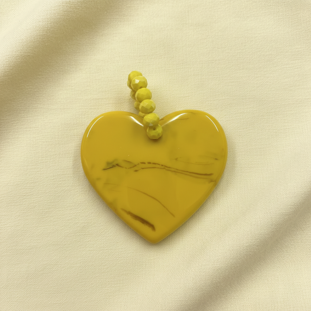 Pingente Coração Amarelo