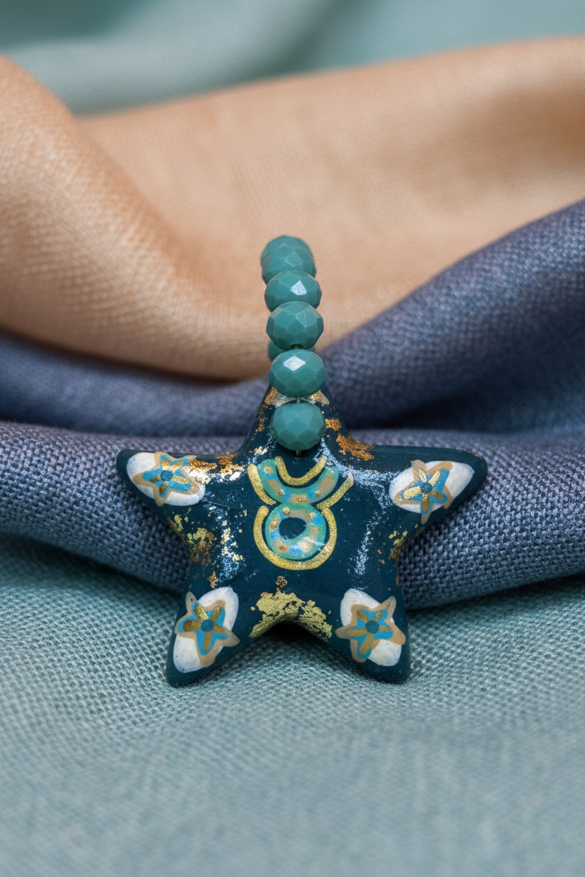 Pingente estrela Touro com fundo harmonizado