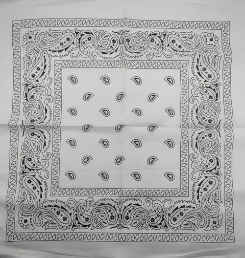 Bandana Branca Estampa Paisley