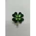 Broche Trevo de Quatro Folhas com Pedrarias Verdes