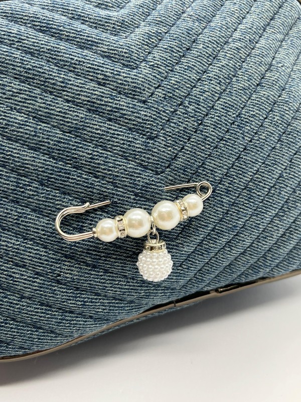 Broche Alfinete com Perola Prata 