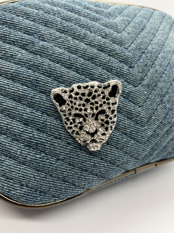 Broche Leopardo com Cristais  Prata