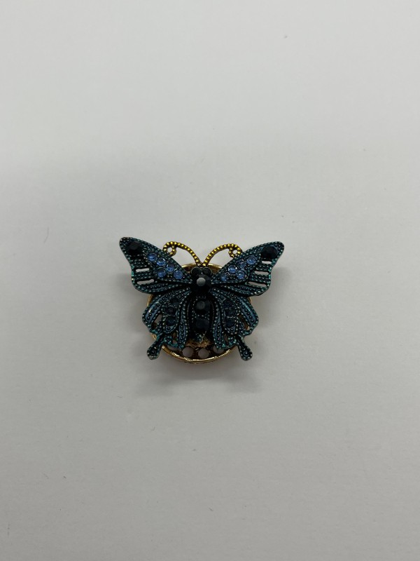Broche Borboleta Azul com Brilho