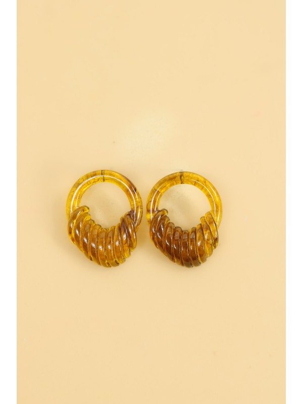 Brinco Luana Amarelo Marmorizado 